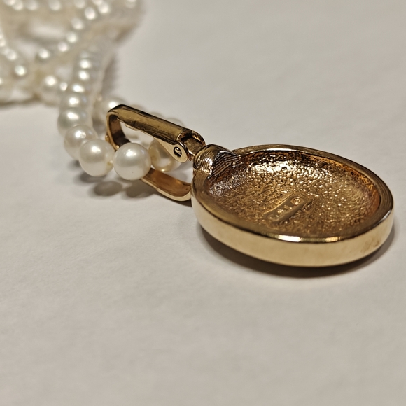 Vintage Authentic Swarovski S.A.L Pendant/ Pearls Enhancer Necklace - Picture 5 of 12